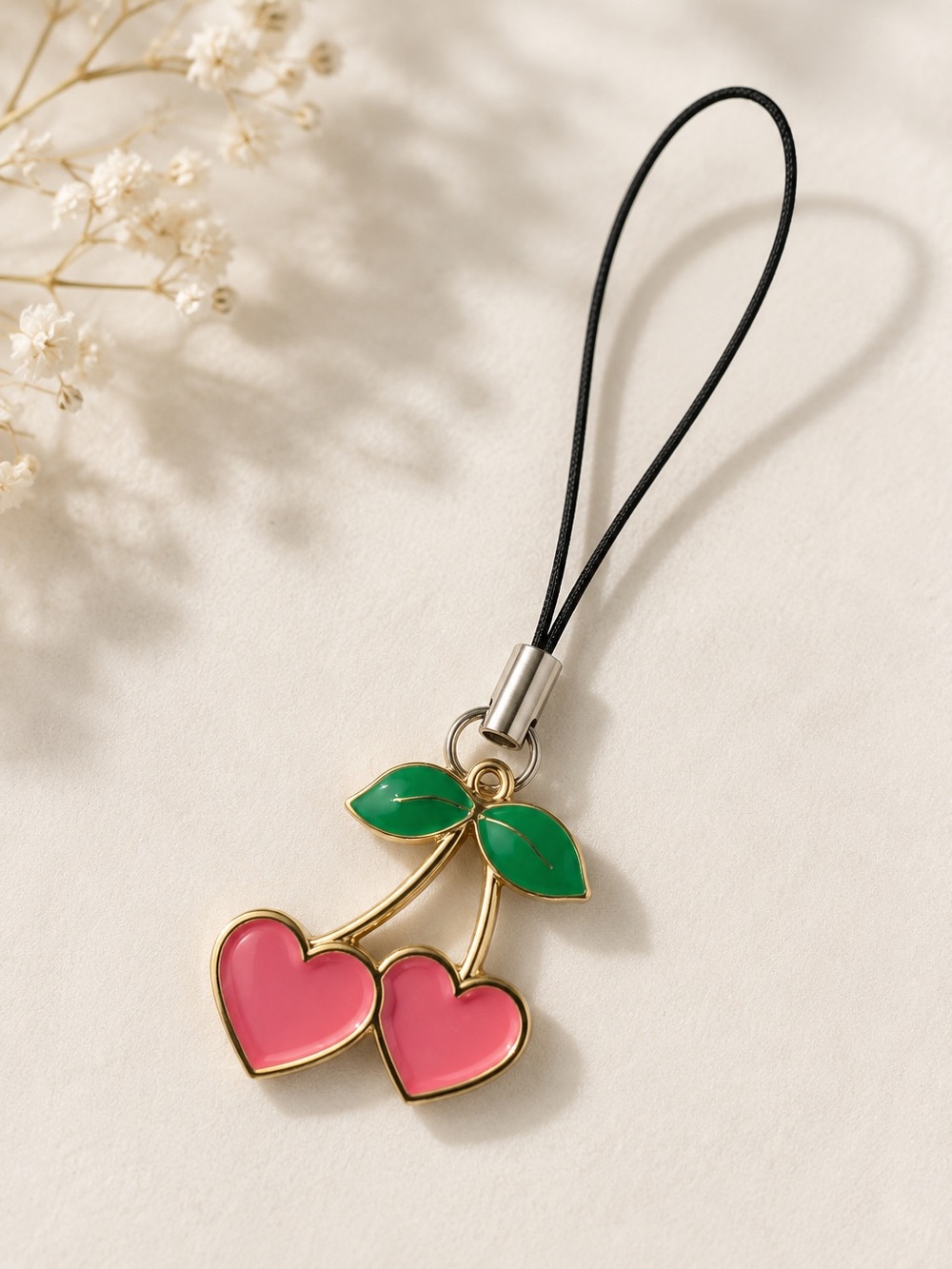 Cherry Hearts Phone Charm
